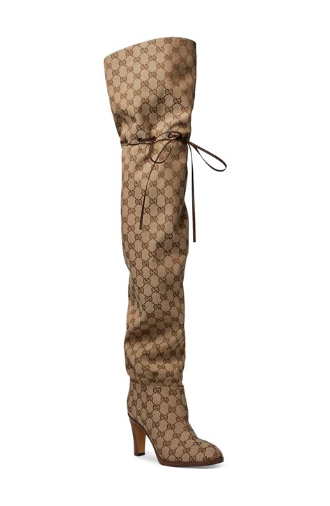 gucci soho over the knee boots|Gucci monogram thigh high boots.